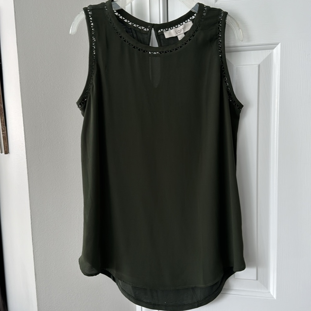 Loft Green sleeveless Tank, brand new with tag. Size S